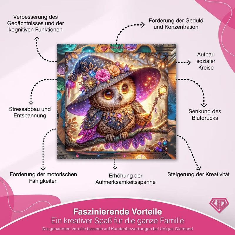 5D Diamond Painting – Zaubereule des Lichts