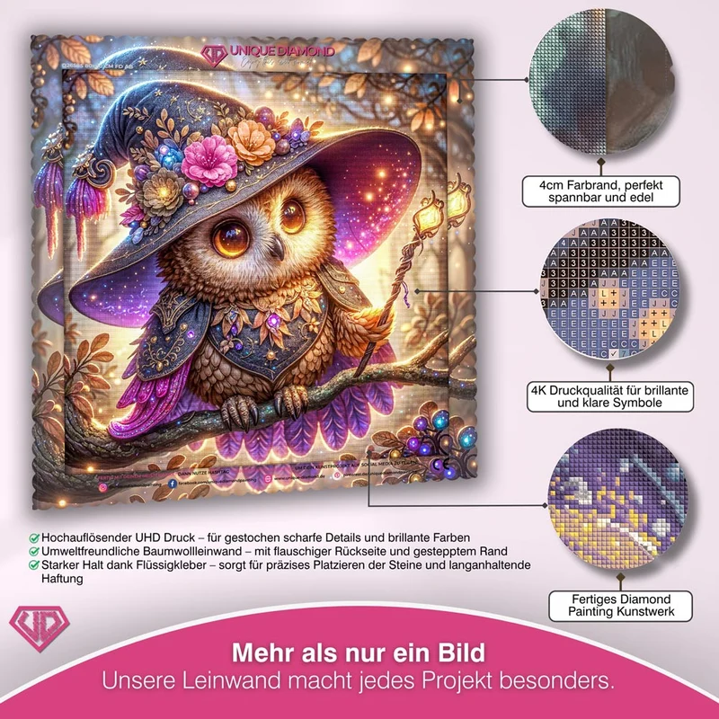 5D Diamond Painting – Zaubereule des Lichts