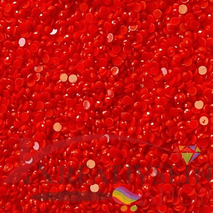 DMC 606 Bright Orange RED - runde Steine - Diamond Painting