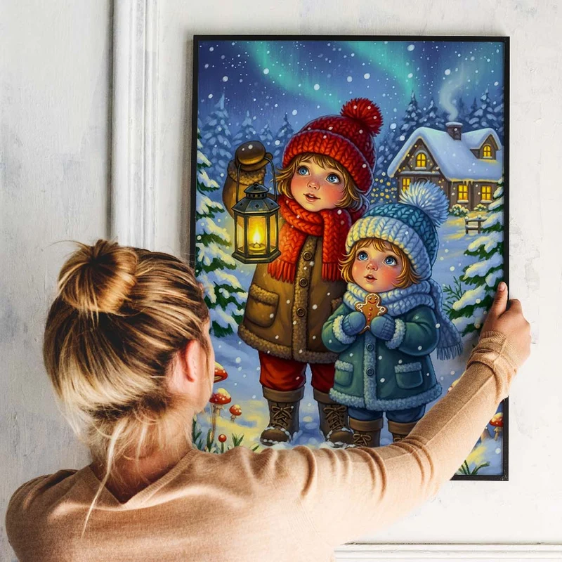 5D Diamond Painting – Mia und Lenny im Lichterzauber