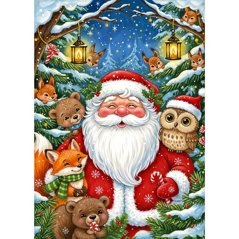 5D Diamond Painting – Weihnachtsfreude im Wald