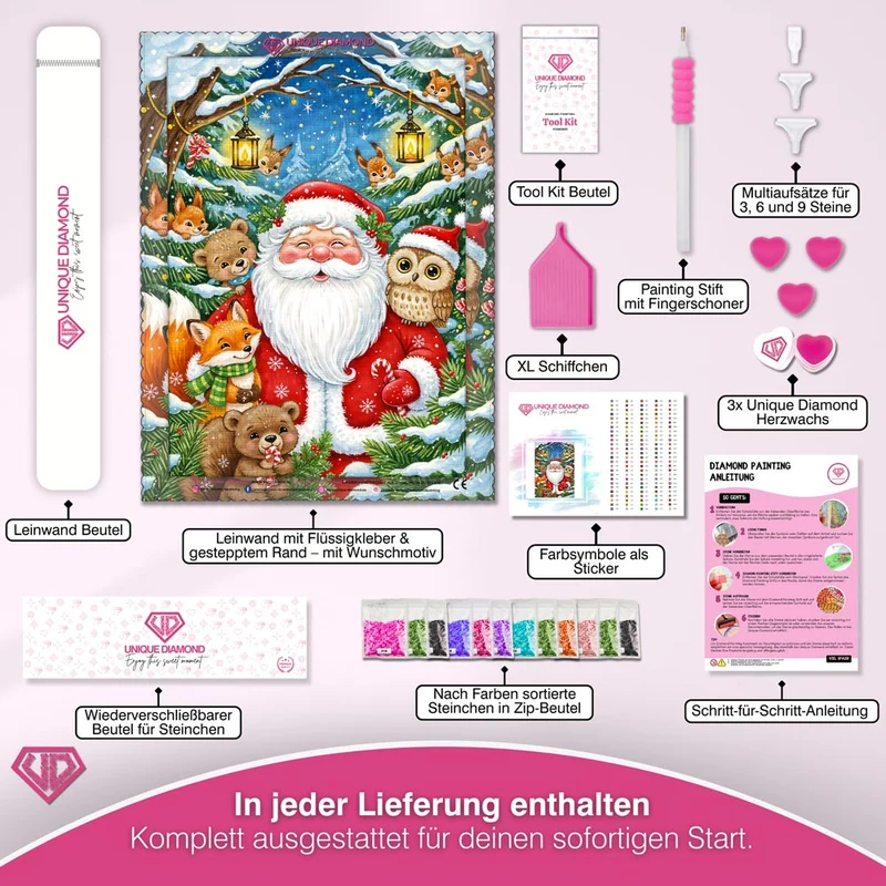 5D Diamond Painting – Weihnachtsfreude im Wald