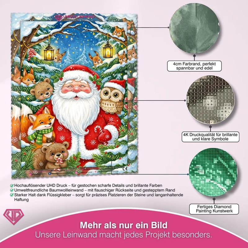 5D Diamond Painting – Weihnachtsfreude im Wald