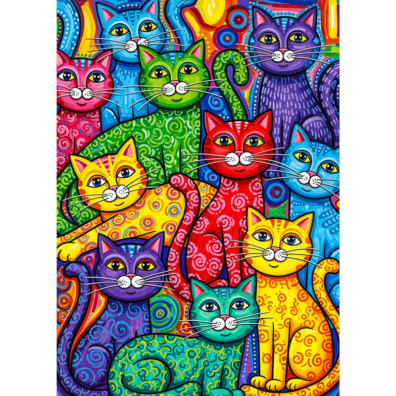 5D Diamond Painting – Die Katzenbande von Colorino