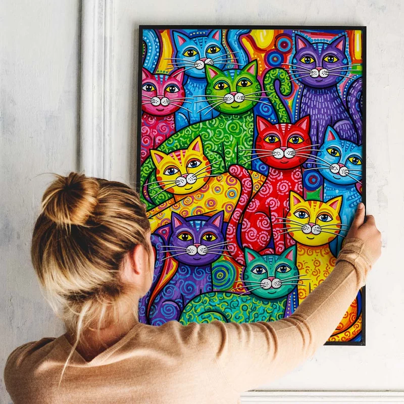 5D Diamond Painting – Die Katzenbande von Colorino