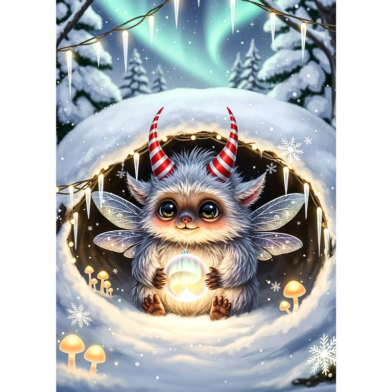 5D Diamond Painting – Lumino im Winterhügel