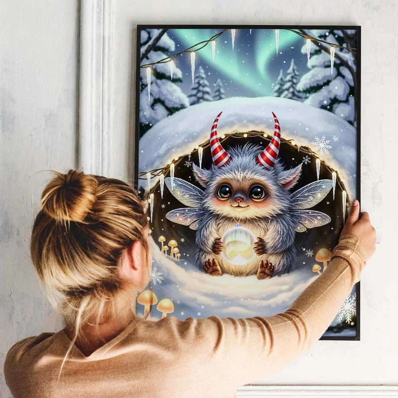 5D Diamond Painting – Lumino im Winterhügel