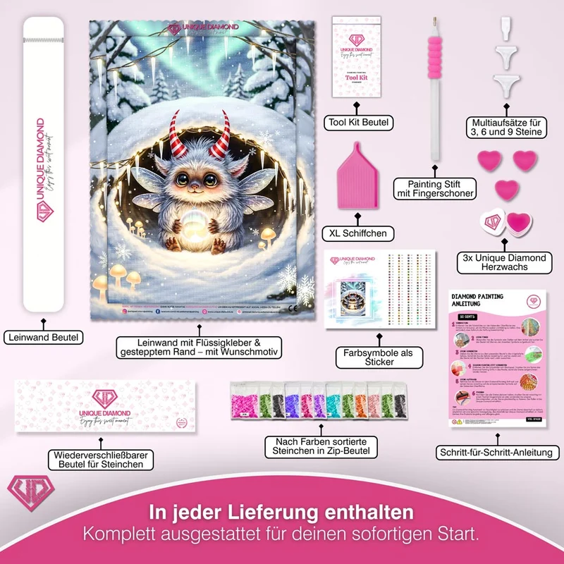 5D Diamond Painting – Lumino im Winterhügel