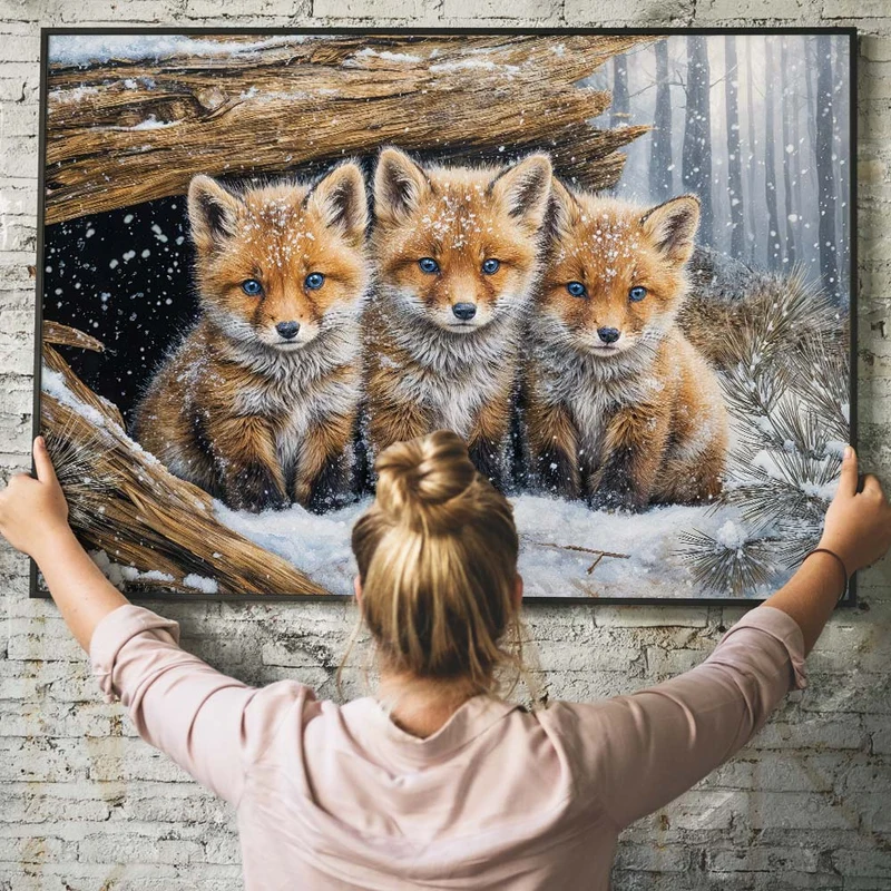 5D Diamond Painting – Winterfreunde im Fuchsbau