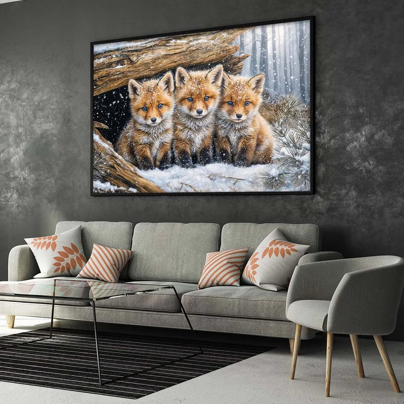 5D Diamond Painting – Winterfreunde im Fuchsbau