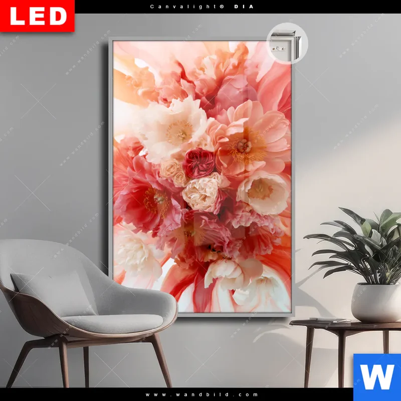 Leuchtbild Acrylglas Canvalight® DIA | Florale Explosion | Hochformat