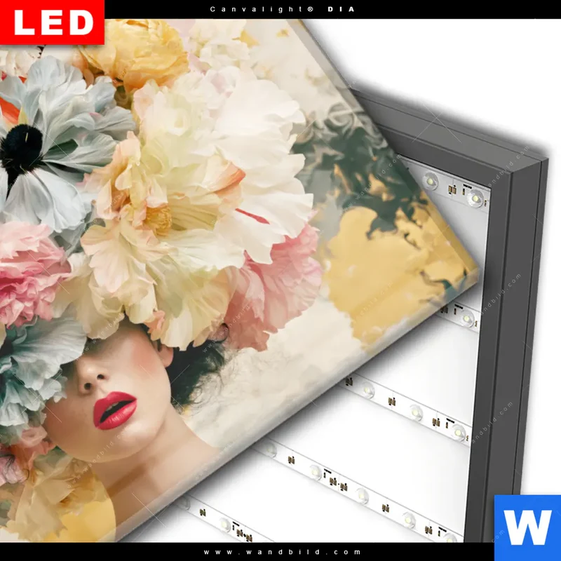 Wechselmotiv Acrylglas Canvalight® DIA | Florale Diva | Querformat