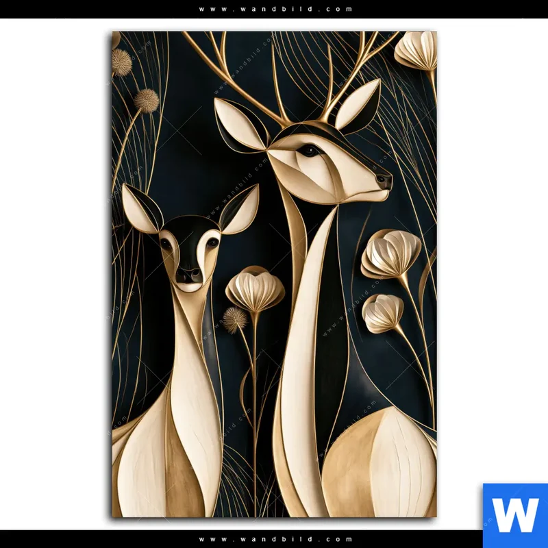 Alu-Dibond Bild | Rehe - Anmut des Waldes | Hochformat