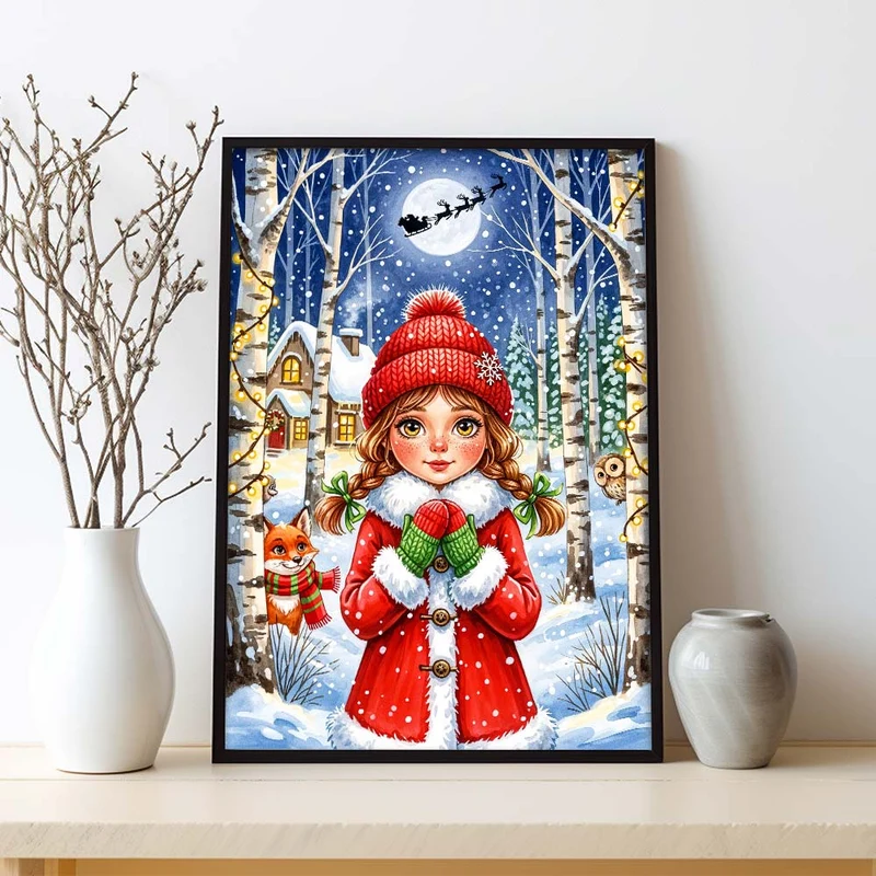 5D Diamond Painting – Lina im Winterwunderland
