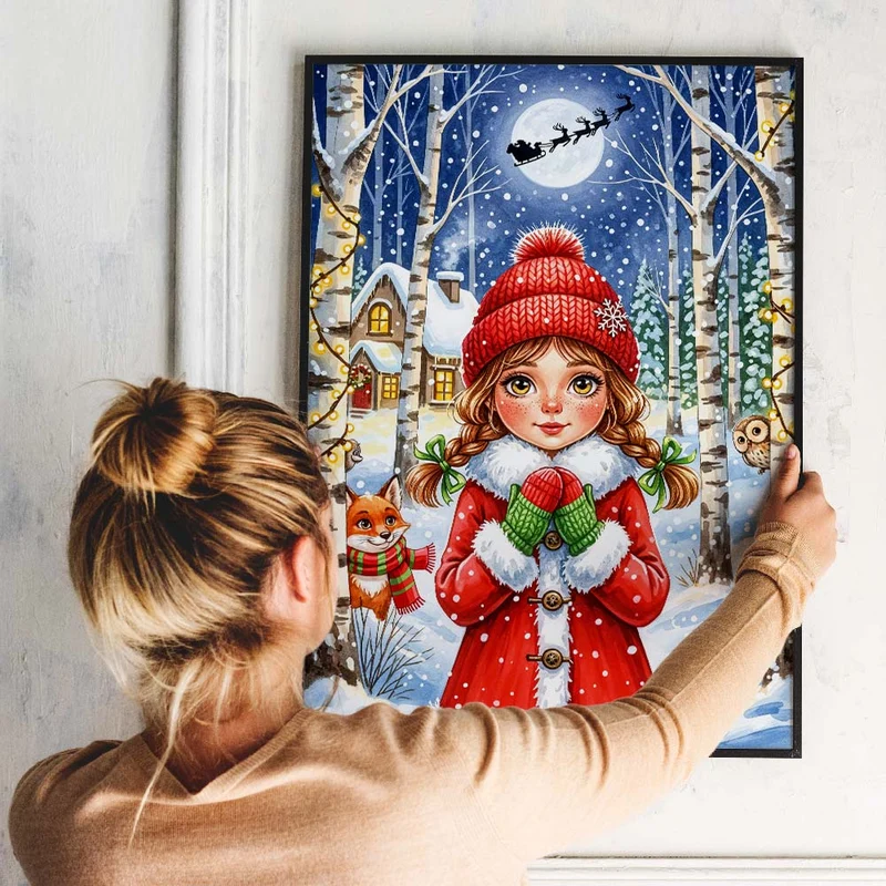 5D Diamond Painting – Lina im Winterwunderland