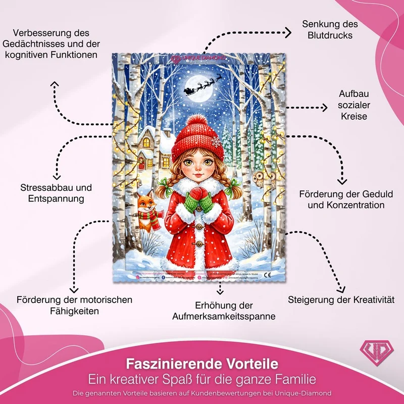 5D Diamond Painting – Lina im Winterwunderland