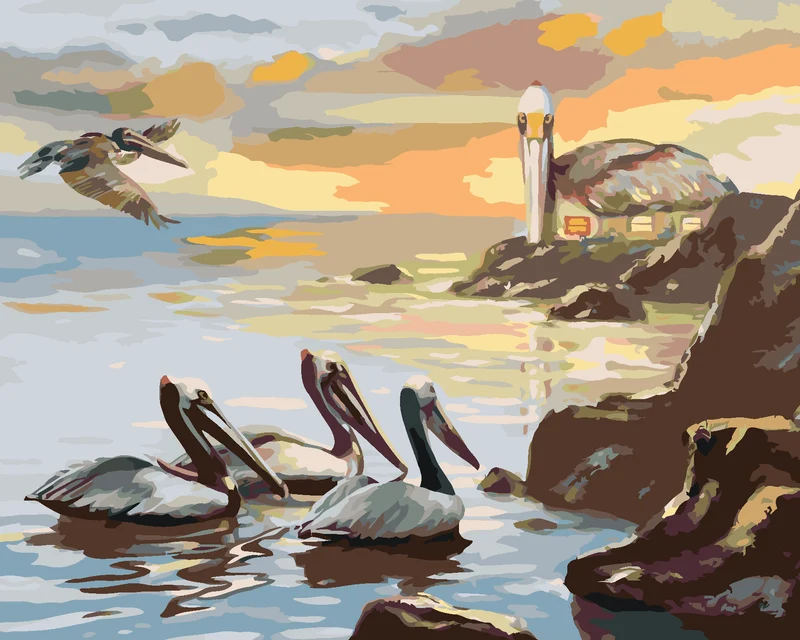Diamond painting - PELIKAN UND MEER (D. RUSTY RUST)