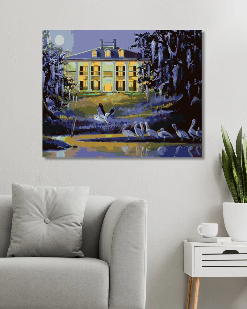 Diamond painting - PELIKAN UND VILLA (D. RUSTY RUST)