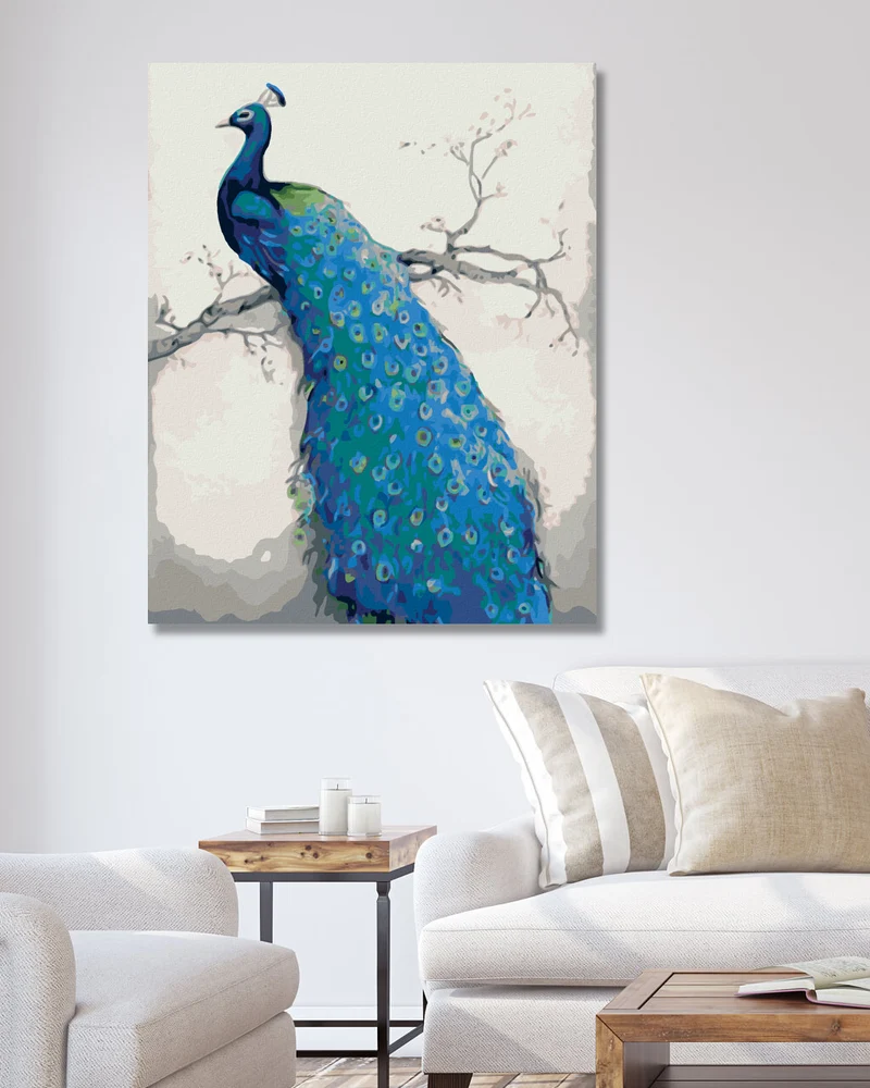 Diamond painting - PFAU AM EINEM AST