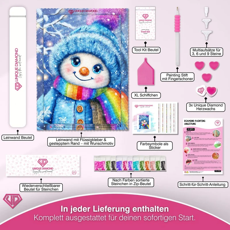 5D Diamond Painting – Schneemann Flocki