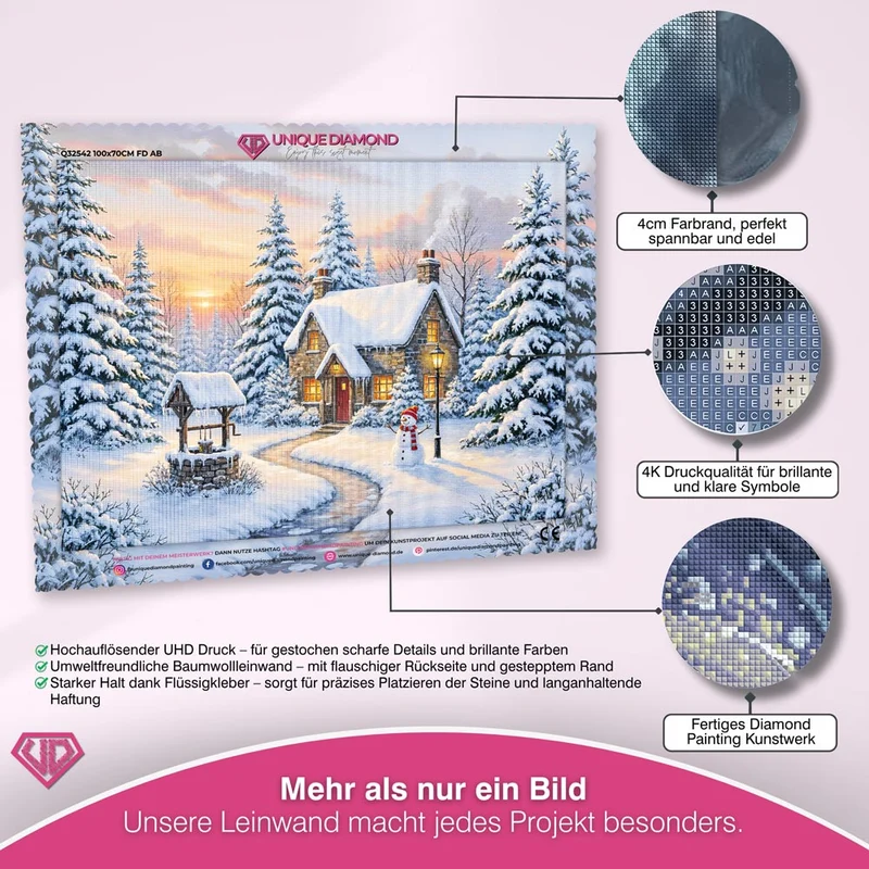 5D Diamond Painting – Sonnenuntergang im Winterwald