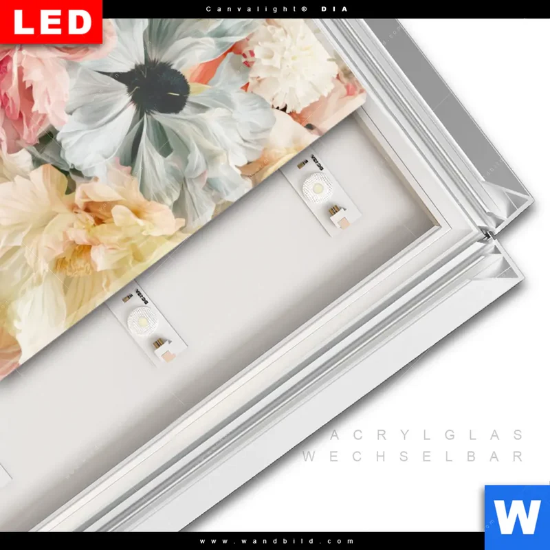 Leuchtbild Acrylglas Canvalight® DIA | Florale Diva | Hochformat