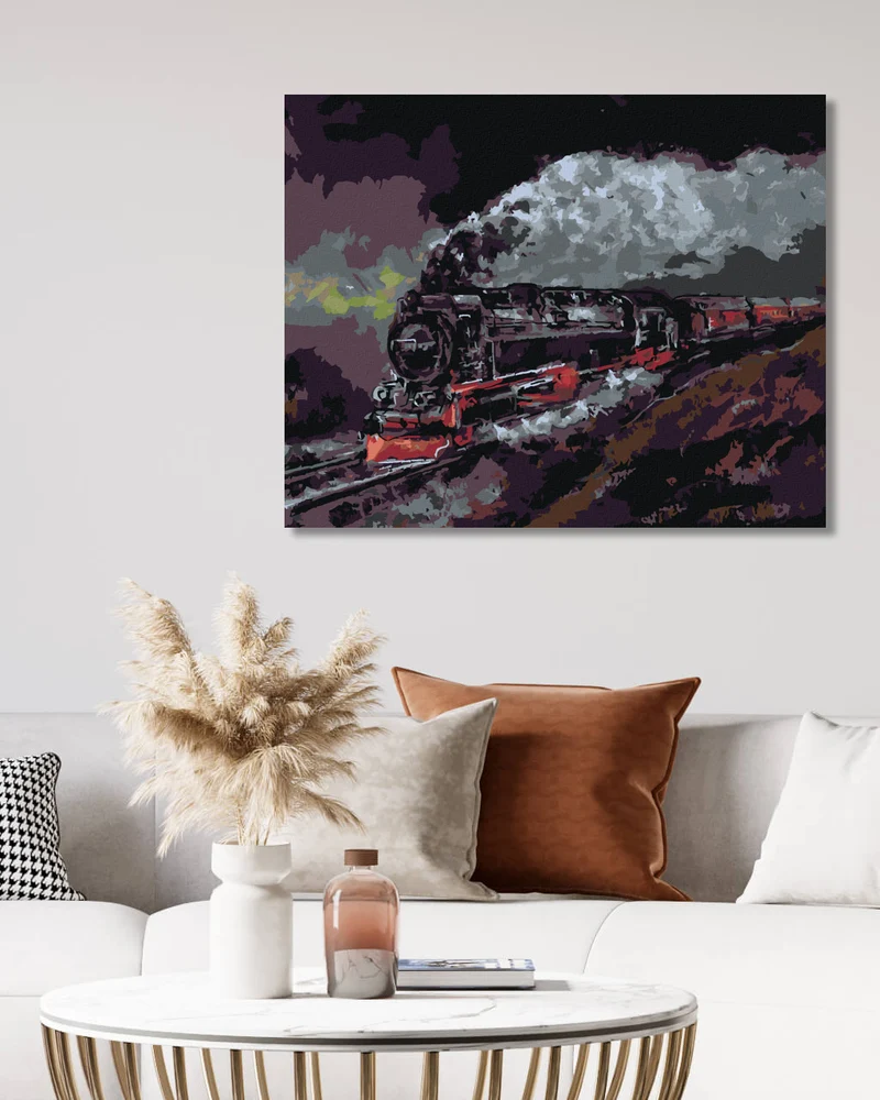 Diamond painting - DAMPFLOKOMOTIVE IN RAUCH GEHÜLLT