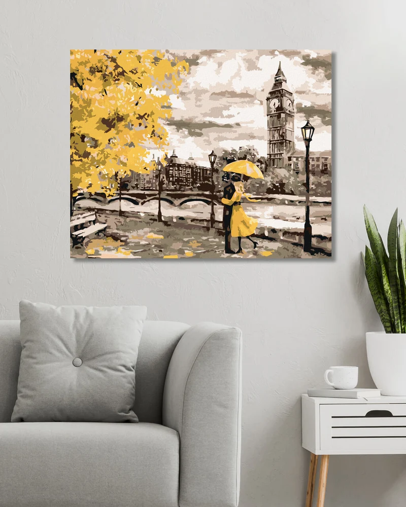 Diamond painting - PÄRCHEN IN GELBEM LONDON