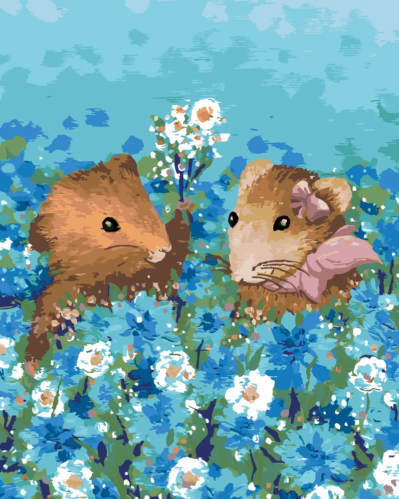 Diamond painting - EIN HAMSTERPAAR AUF DER WIESE