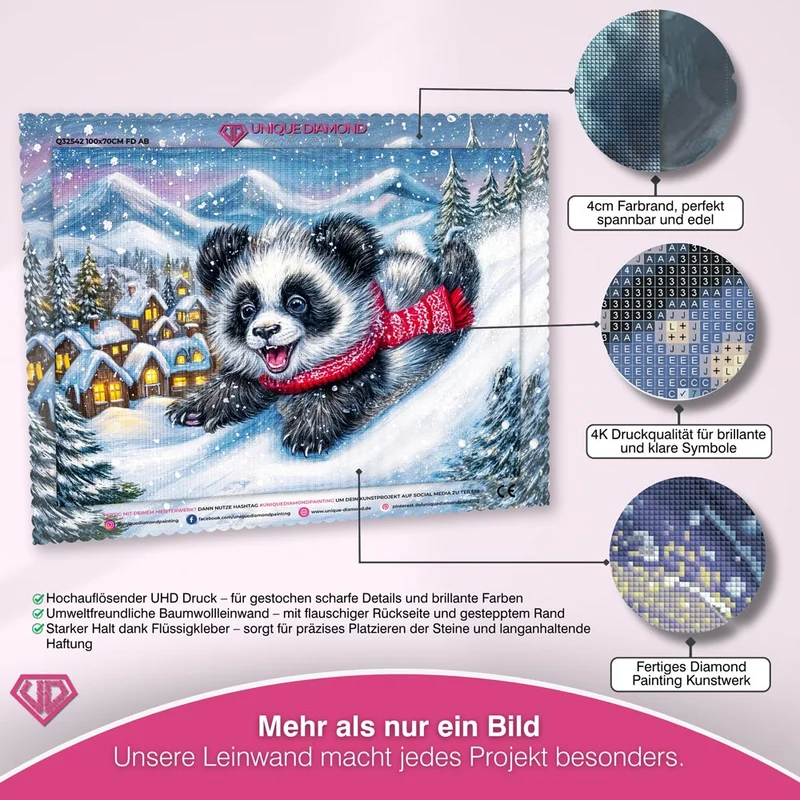 5D Diamond Painting – Winterspaß im Schneedorf