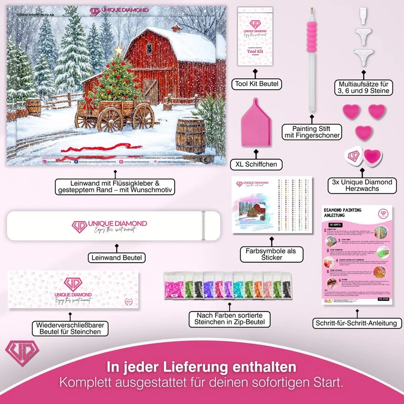 5D Diamond Painting – Weihnachtszauber auf der Farm