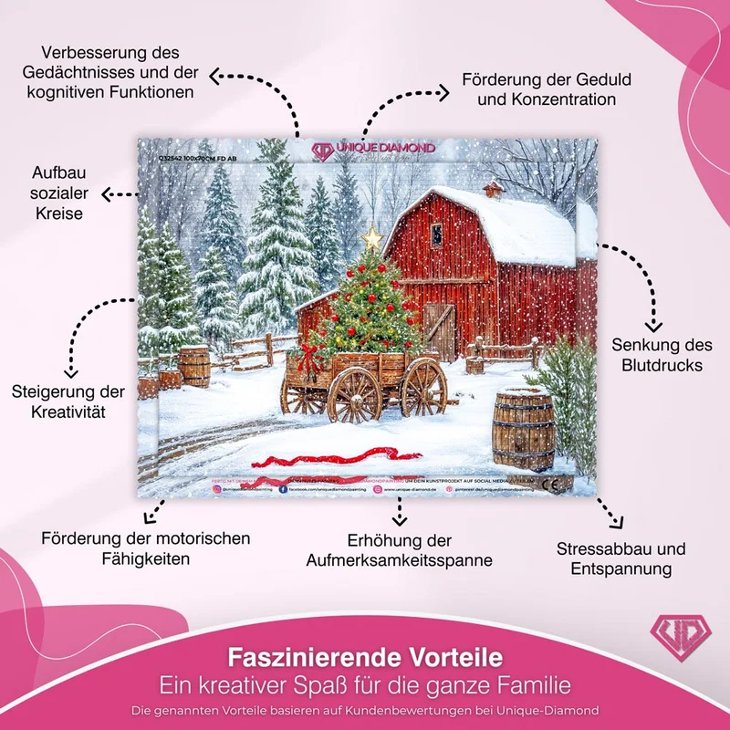 5D Diamond Painting – Weihnachtszauber auf der Farm