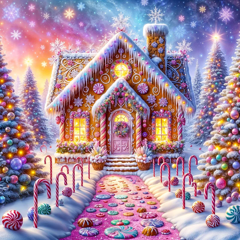 5D Diamond Painting – Zauberhaftes Lebkuchenhaus