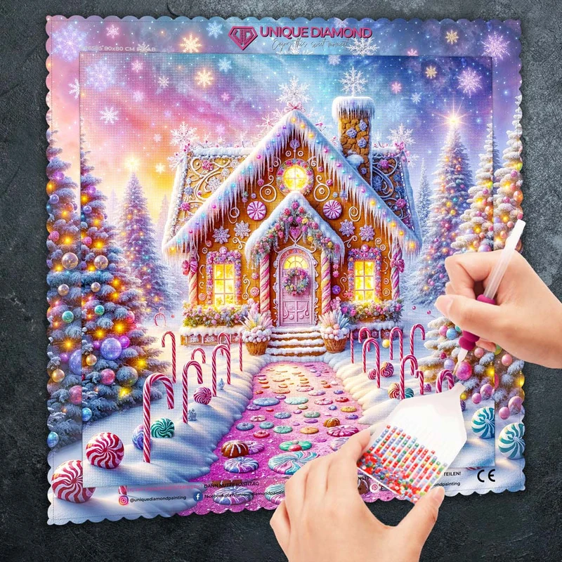 5D Diamond Painting – Zauberhaftes Lebkuchenhaus