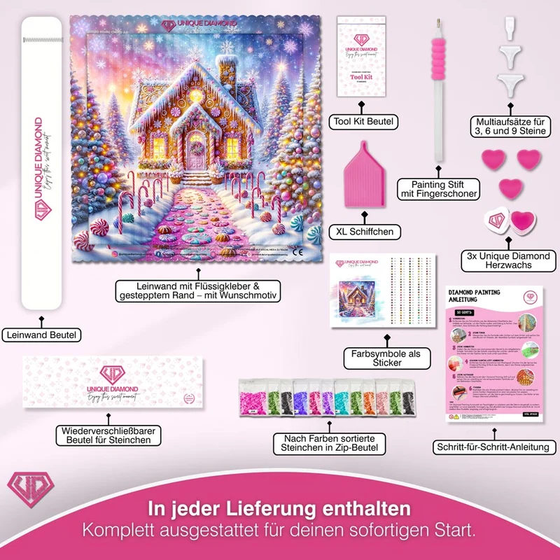 5D Diamond Painting – Zauberhaftes Lebkuchenhaus