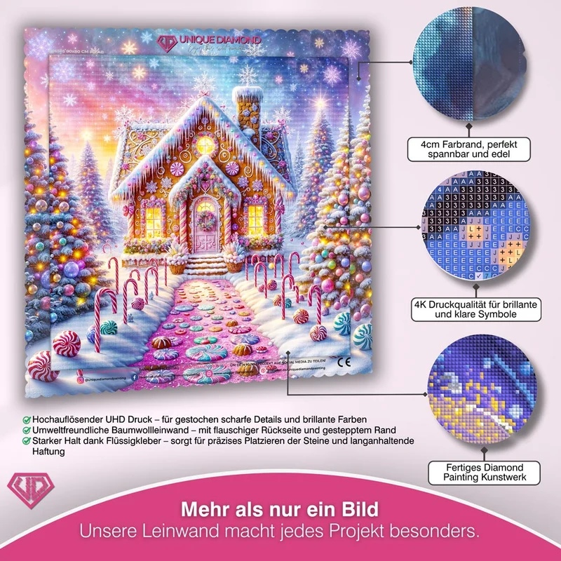 5D Diamond Painting – Zauberhaftes Lebkuchenhaus
