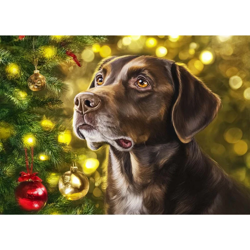 5D Diamond Painting – Treue Augen im Lichterglanz