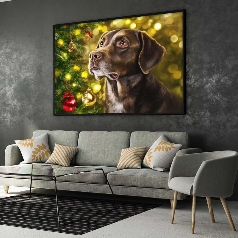 5D Diamond Painting – Treue Augen im Lichterglanz