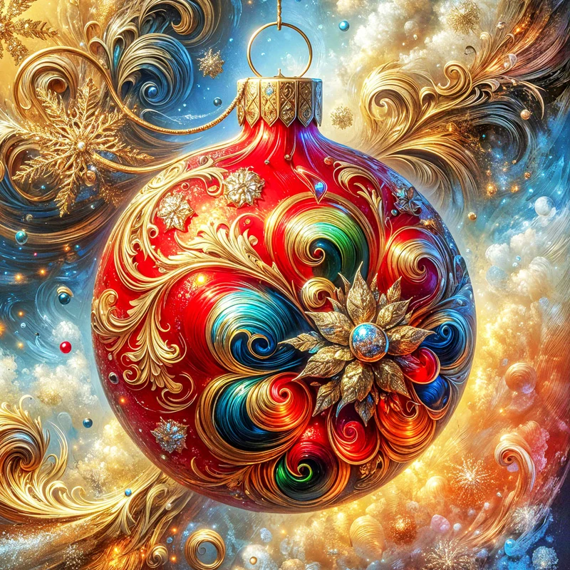 5D Diamond Painting – Prunkvolle Weihnachtskugel im Barockstil