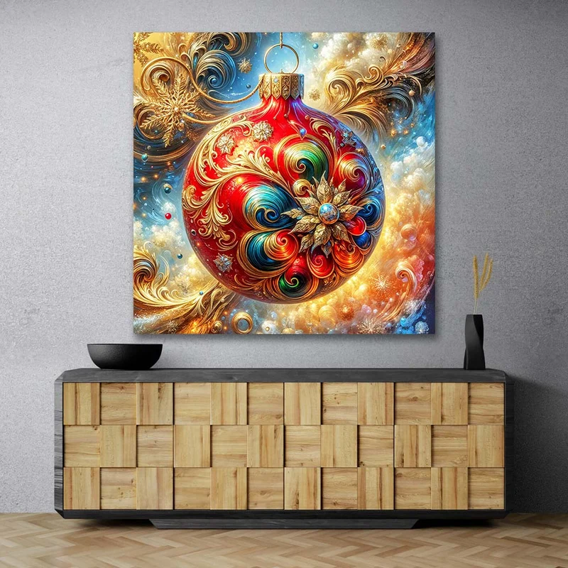 5D Diamond Painting – Prunkvolle Weihnachtskugel im Barockstil
