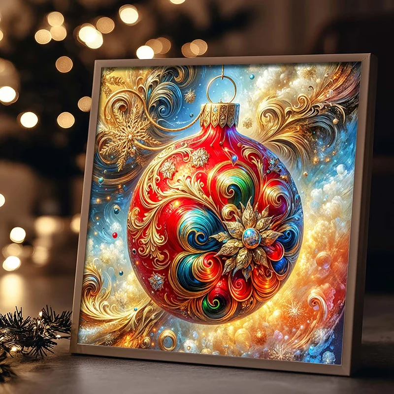 5D Diamond Painting – Prunkvolle Weihnachtskugel im Barockstil