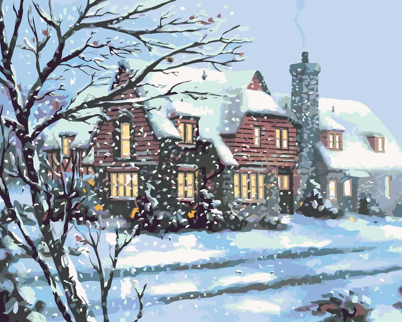Diamond painting - SCHNEEBEDECKTES HAUS (D. RUSTY RUST)