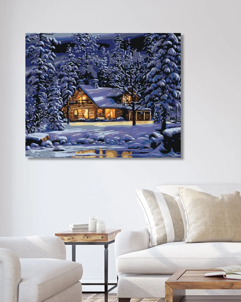 Diamond painting - DIE VERSCHNEITENE HOLZHÜTTE