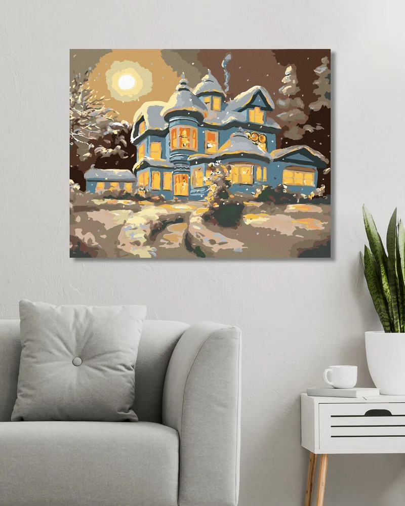 Diamond painting - VERSCHNEITES BLAUES HAUS (D. RUSTY RUST)