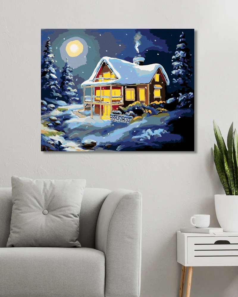 Diamond painting - VERSCHNEITES HAUS BEIM VOLLMOND (D. RUSTY RUST)