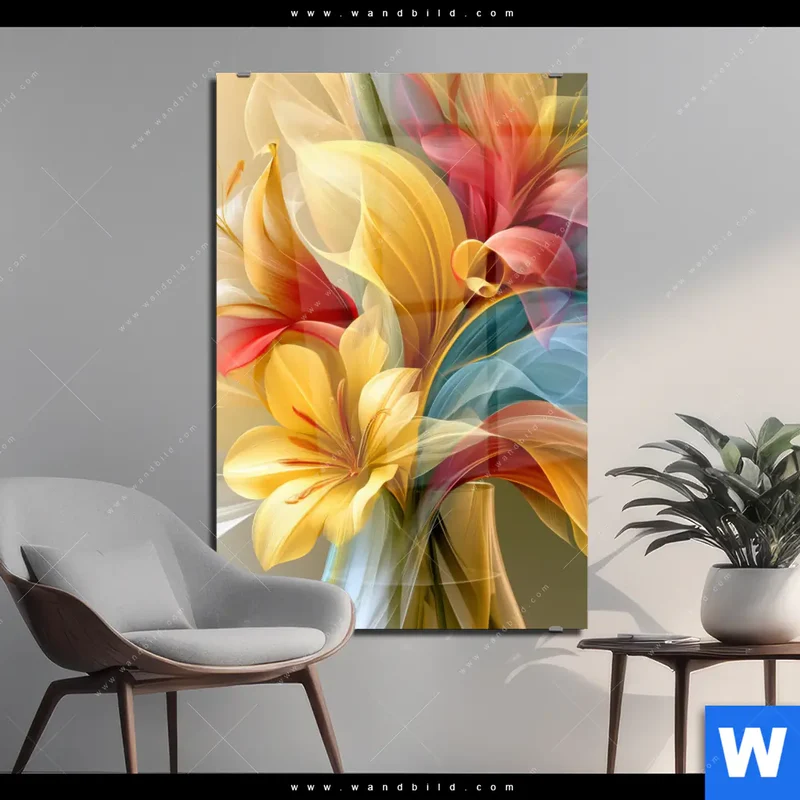 Acrylglasbild | Leuchtende Lilienträume | Hochformat