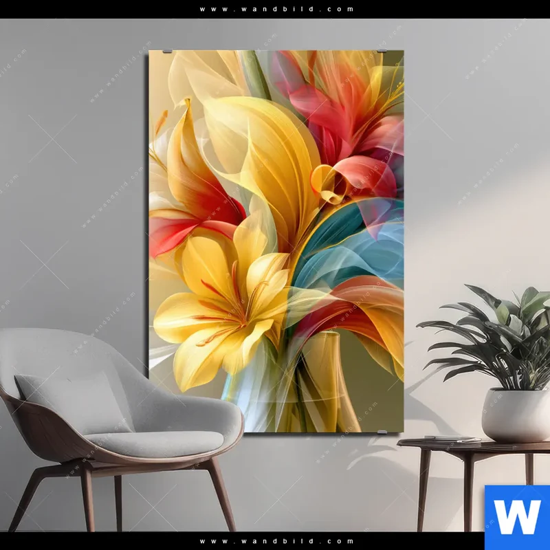 Alu-Dibond Bild | Leuchtende Lilienträume | Hochformat