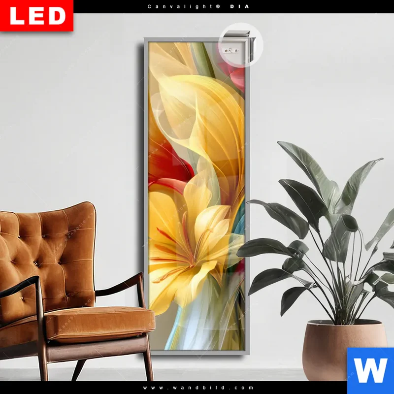 Leuchtbild Acrylglas Canvalight® DIA | Leuchtende Lilienträume | Schmal