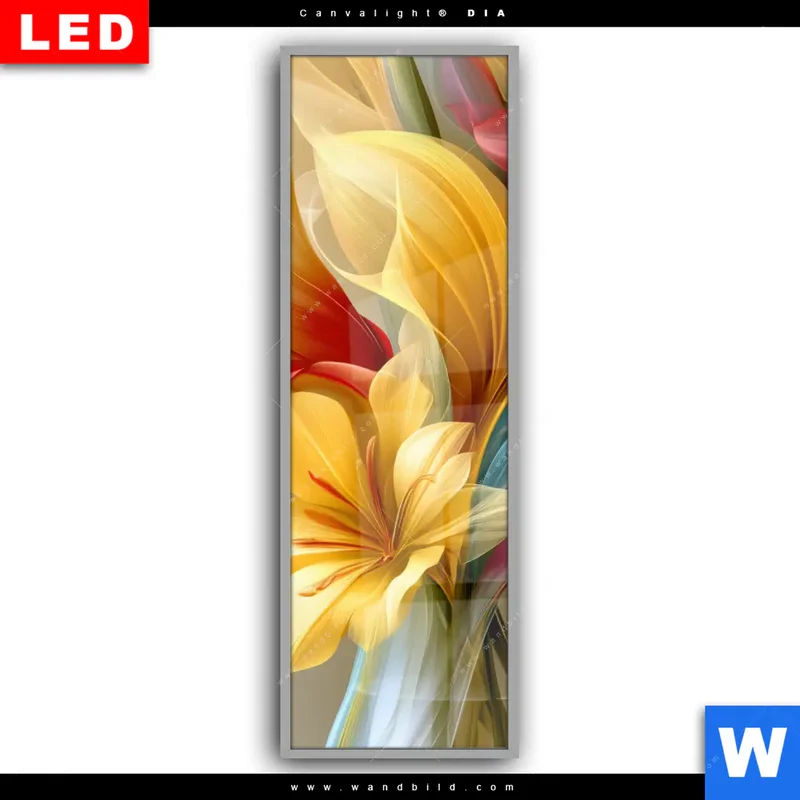 Leuchtbild Acrylglas Canvalight® DIA | Leuchtende Lilienträume | Schmal