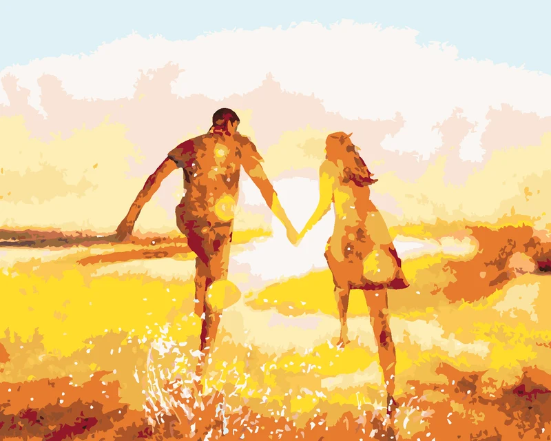 Diamond painting - EIN PÄRCHEN, DAS GEGEN DIE SONNE LÄUFT
